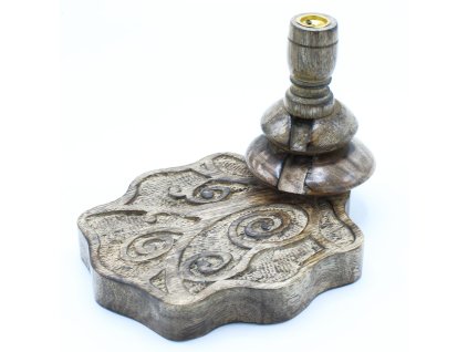 Střední Stojan “Tekoucí Dým“ z Mangového Dřeva - Květ Života