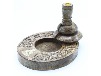 Med Mango Wood Backflow Burner - Buddha