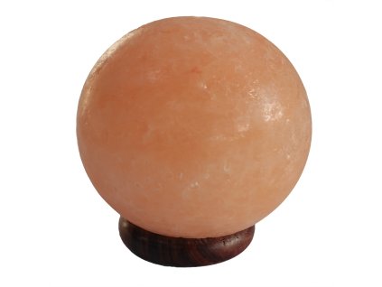 Solná Lampa Kulatá - Velký Dřevěný Podstavec