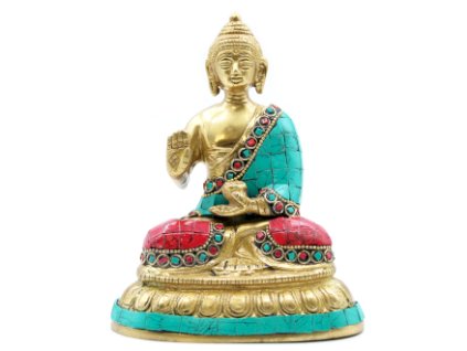 Mosazná Soška Buddhy - Žehnání - 15cm