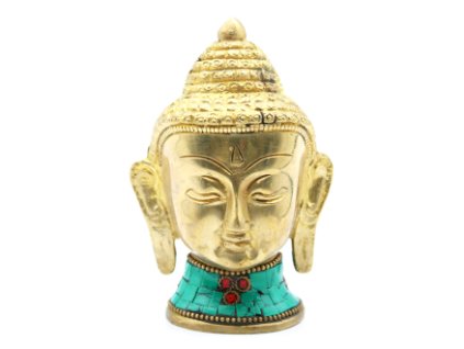 Mosazná Soška Buddhy - Velká Hlava - 11.5 cm