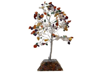 Stromek Štěstí s Orgonitovým Podstavcem - 160 Kamínků -  Mix