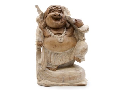 Ručně Vyřezávaná Socha Buddhy - Nosící Dřevo - 30cm