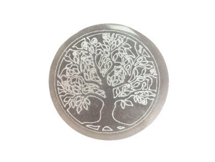 Malý Selenitový Talíř 8cm - Strom Života