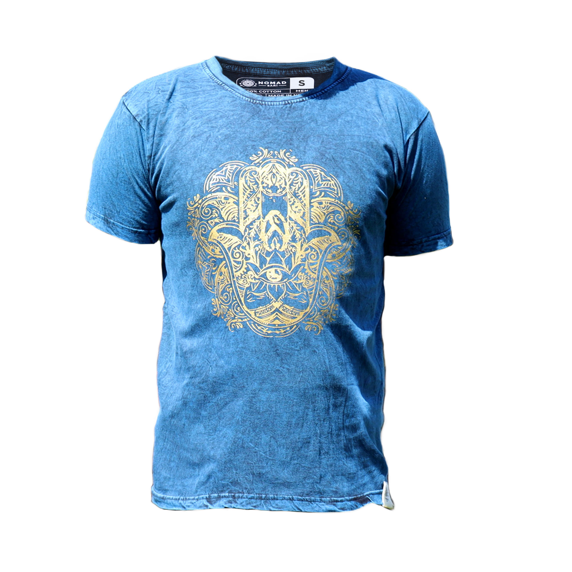 Malé Stone Washed Tričko - Hamsa - Modré