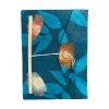 Velký Lokta Květinový Zápisník (21x15cm) - 45 stran - Půlnoční Modrá