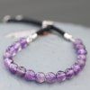 925 Postříbřený Náramek z Drahých Kamenů - Amethyst