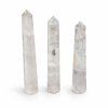 Drahokamový šestistranný obelisk s špičkami, cca 17 cm - čirý křemen