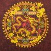 Nomad Sari Stonewash Bavlněné Tričko - Dračí Mandala - Bordó - Velikost L