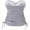 SW0891 041 Anya Stripe Tankini Black White Back Cutout