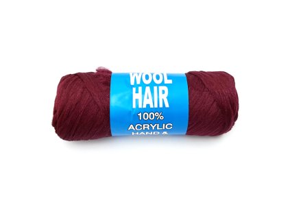 100% Akryl Brazil Wool Hair Vínová
