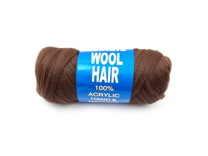 100% Akryl Brazil Wool Hair Hnědá