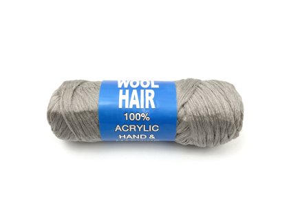 100% Akryl Brazil Wool Hair Světle Šedá