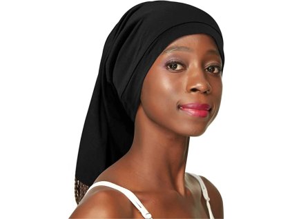 Spací elastický tunel pro ochranu účesu - černý