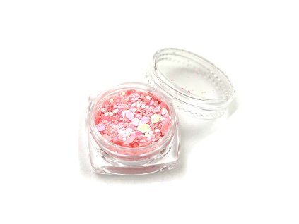 Třpytky na obličej a tělo světle růžová