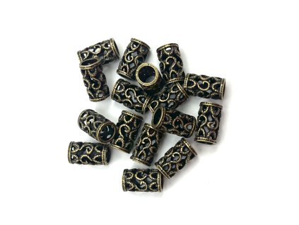 Bronzové korálky na copánky nebo dready typR 1ks