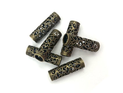 Bronzové korálky na copánky nebo dready typX 1ks