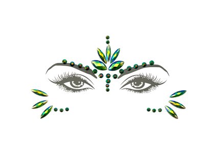 Nalepovací kamínky na obličej Green