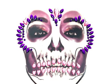 Nalepovací kamínky na obličej Skull