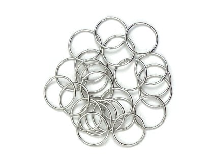 Kroužky do copánků a účesů stříbrné 16mm 24ks