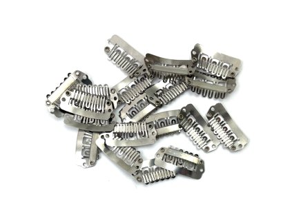 Clip in hřebínky do vlasů 5ks, 3cm - stříbrné