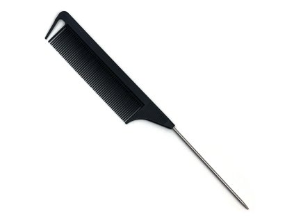 Hřeben plastový s kovovým hrotem černý