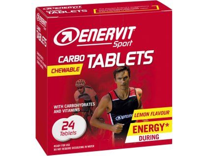 Enervit Carbo Tabletten, Zitrone, 24 Tabletten  Tabletten mit Kohlenhydraten und B-Vitaminen, Nahrungsergänzungsmittel