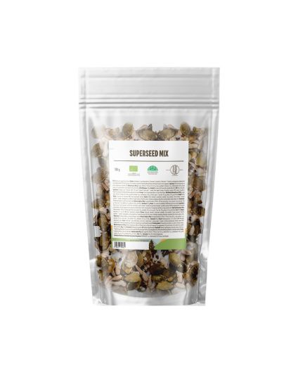 BrainMax Pure® Superseed Mix, Samenmischung, BIO, 100 g  Mischung aus BIO Kürbis-, Sonnenblumen-, Chia-, Leinsamen- und Hanfsamen, *CZ-BIO-001 Zertifikat
