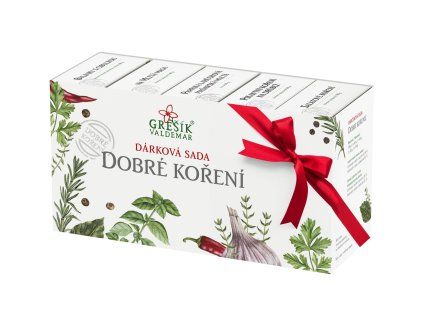 Grešík Geschenkset Gutes Gewürz  Set mit fünf ausgewählten Gewürzen für Suppen, Fleisch, Geflügel und Salate