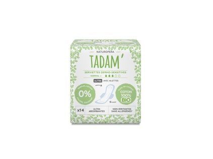 TADAM Dermo Sensitive Binden aus BIO-Baumwolle, normal+, 14 Stk.  Sanfter und bequemer Schutz