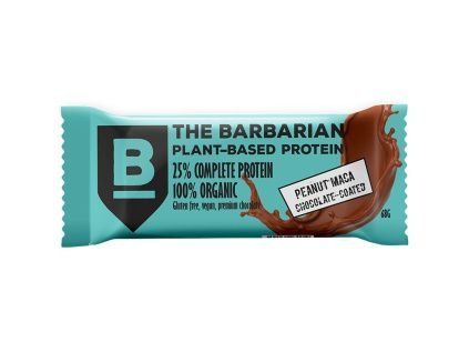 The Barbarian Proteinriegel Bio Schokolade Überzogene Erdnuss Maca, 68 g  Proteinriegel