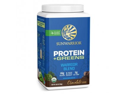 sunwarrior warrior blend biologische proteïne greens chocolade 750 gram