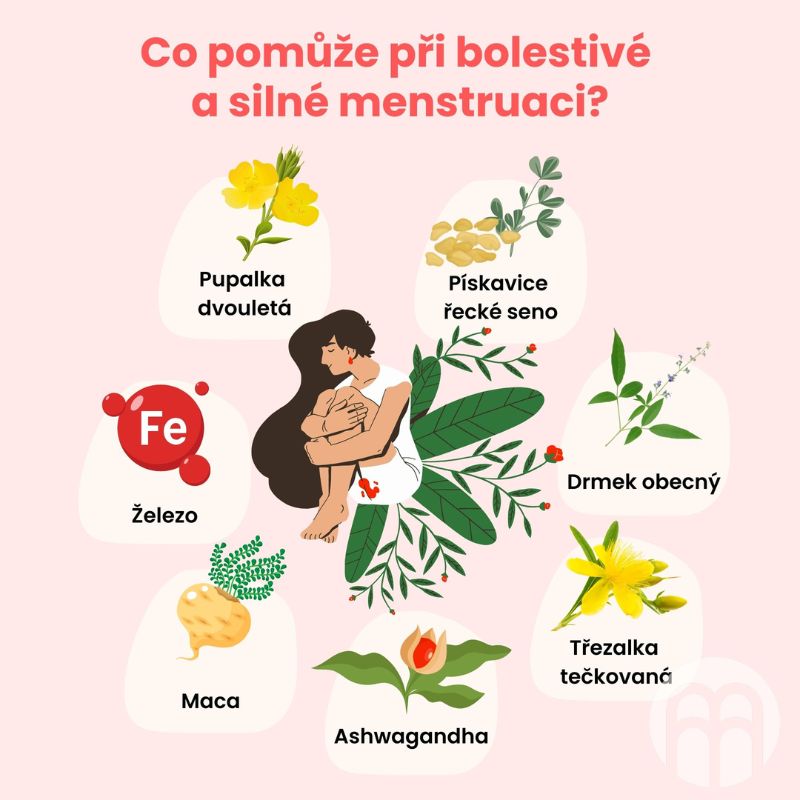 Silná a bolestivá menstruace. Doplňky stravy pro hladší průběh menstruace