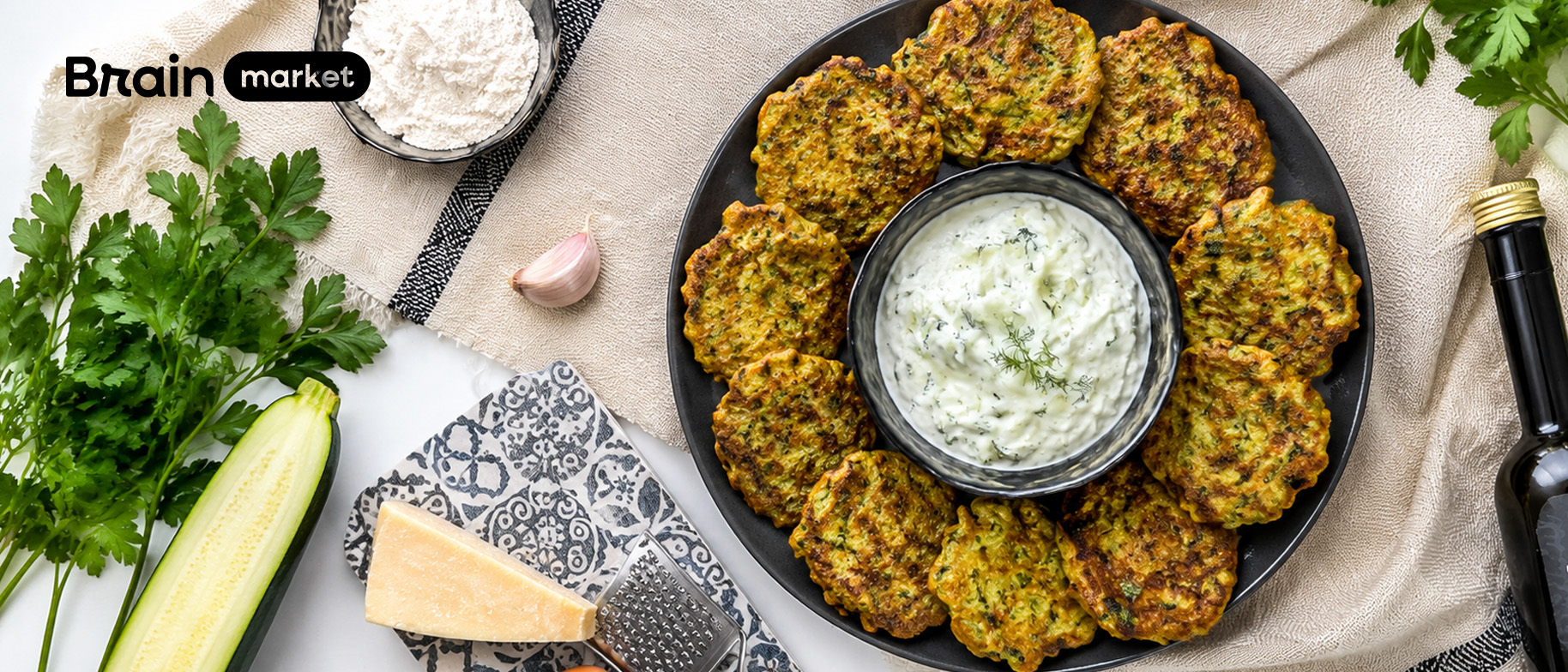 Cuketové placičky s tzatziki