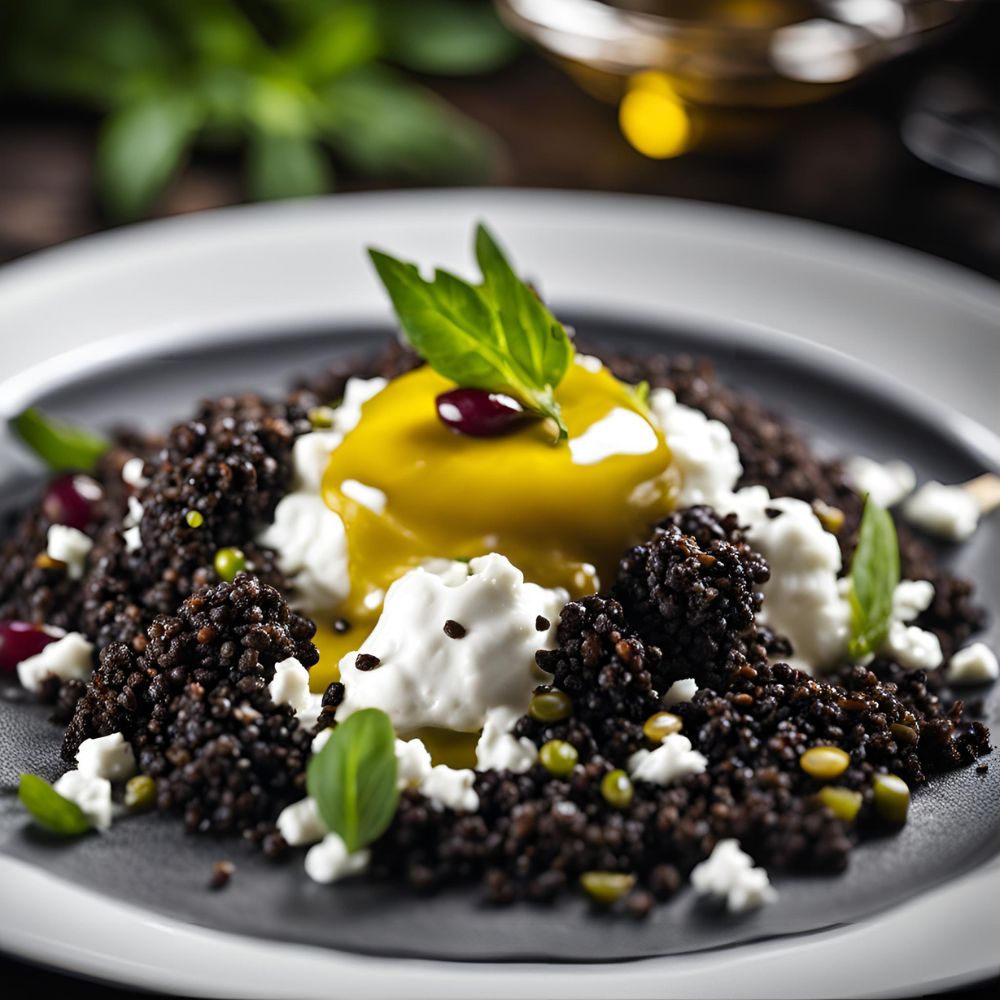 Černá quinoa s tvarohem a kroupami