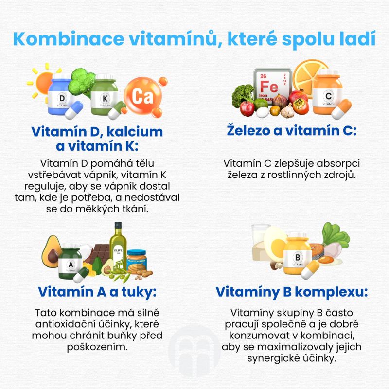 Kombinace vitamínů: Které vitamíny můžu užívat společně?