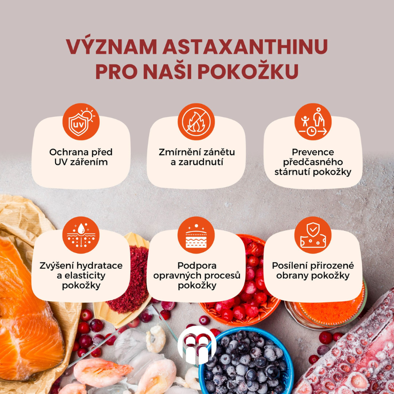 Astaxanthin. Přírodní superantioxidant a jeho role v podpoře zdraví pokožky.