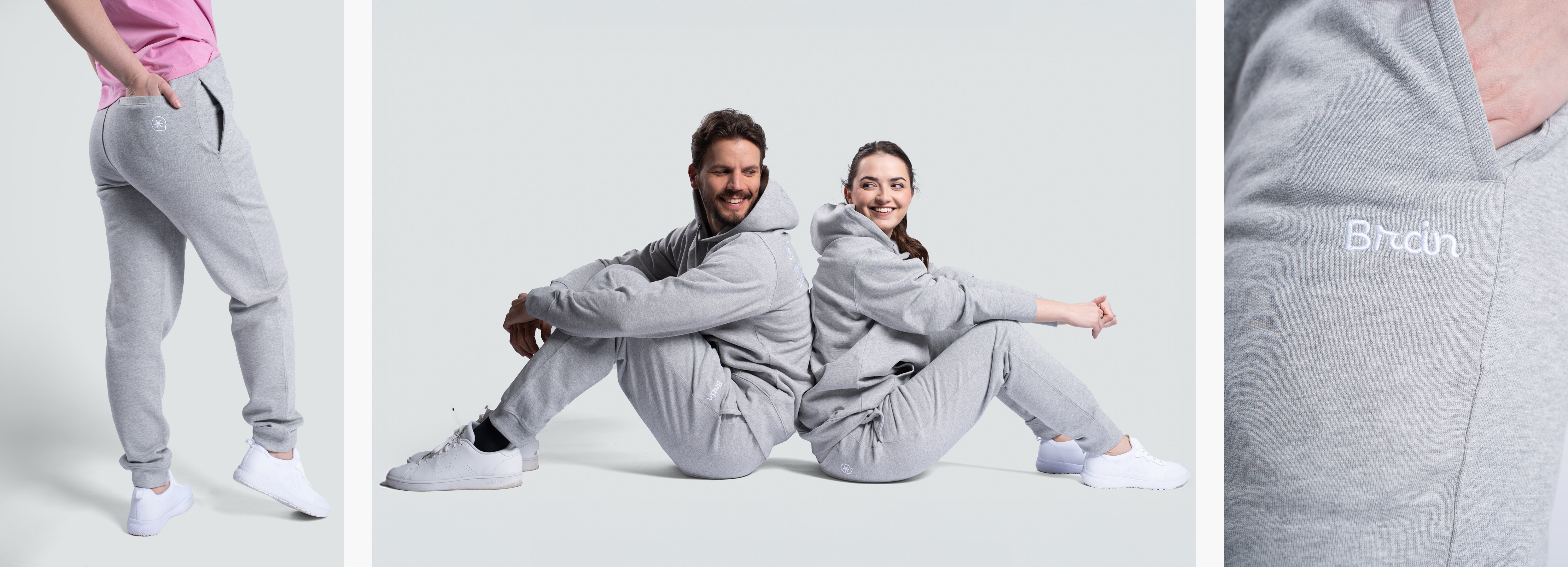 šedé tepláky unisex-min