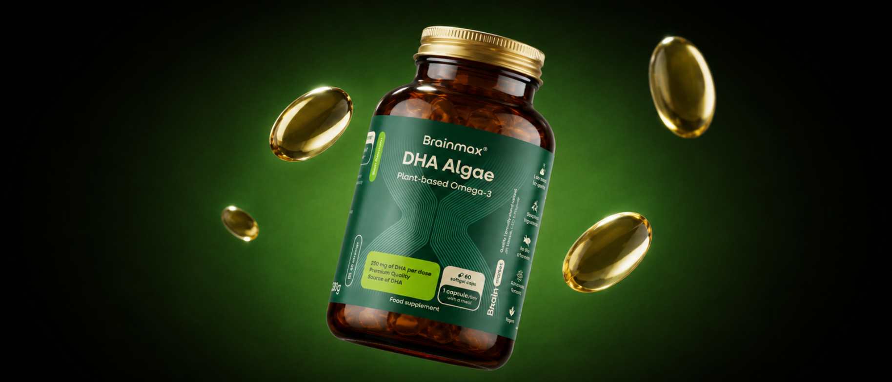 dha řasy veganská omega