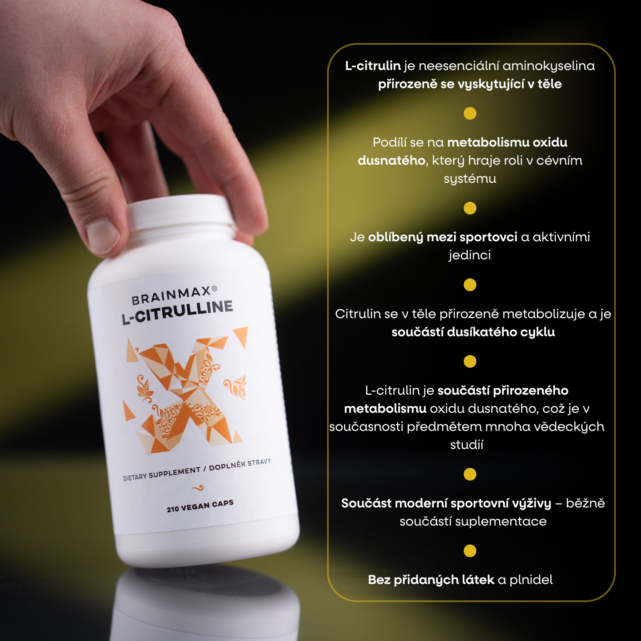BrainMax L-Citrulline, L-citrulin, 210 rostlinných kapslí