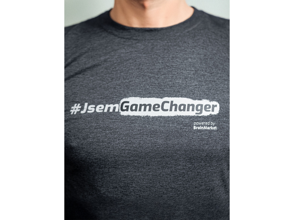 BrainMax Triko #JsemGameChanger tmavě šedé pánské Velikost: M Obrázek