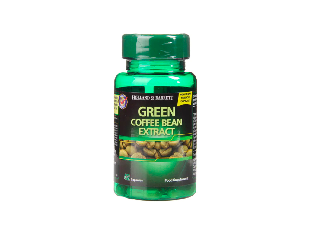 Holland & Barrett Green Coffee Bean Extract (Extrakt z kávových zrn), 42 kapslí