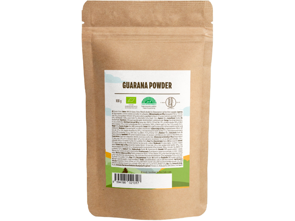BrainMax Pure Guarana BIO prášek, 100 g