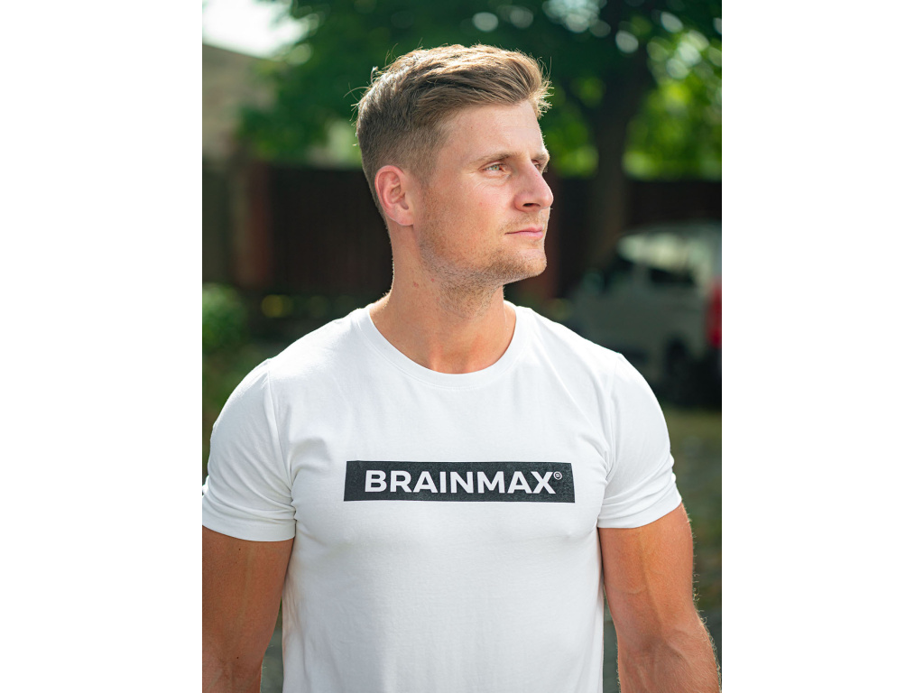 Triko BrainMax s pruhem pánské - bílé Velikost: M Obrázek