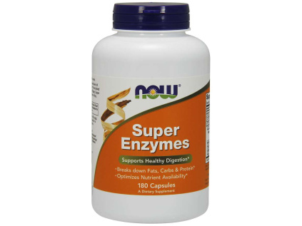 NOW Super Enzymes, komplexní trávící enzymy, 180 kapslí
