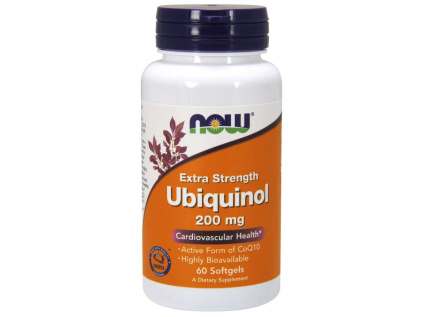 NOW Ubiquinol Extra Strenght, Kaneka, 200mg, 60 softgel kapslí