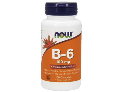 NOW Vitamin B6 Pyridoxin, 100mg, 100 kapslí