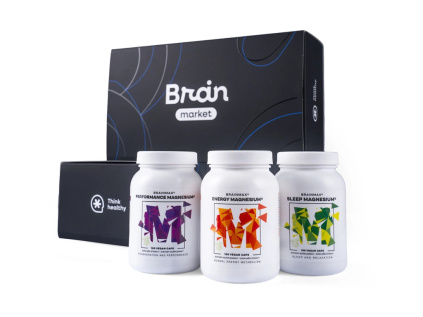 BrainMax Vánoční sada TRIO Magnesium  TRIO hořčíků pro podporu 24 hodin, doplněk stravy