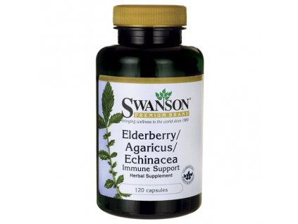 Elderberry, agaricus, echinacea