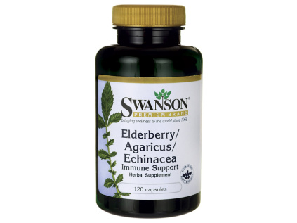 Elderberry, agaricus, echinacea